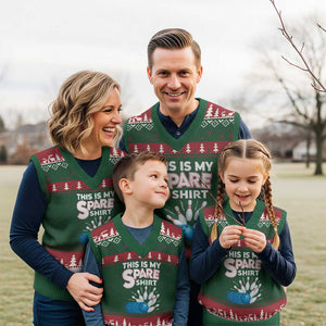 This Is My Spare Shirt V-Neck Knit Sweater Vest Bowling Pun Gift TS12 Red Green Print Your Wear
