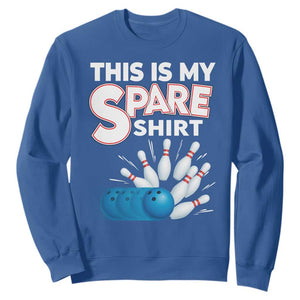 This Is My Spare Shirt Sweatshirt Bowling Pun Gift TS12 Royal Blue Print Your Wear