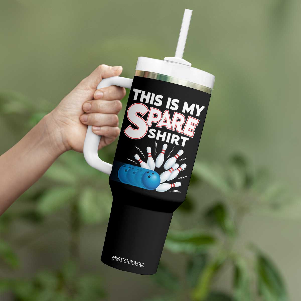 This Is My Spare Shirt Tumbler With Handle Bowling Pun Gift TS12 Print Your Wear