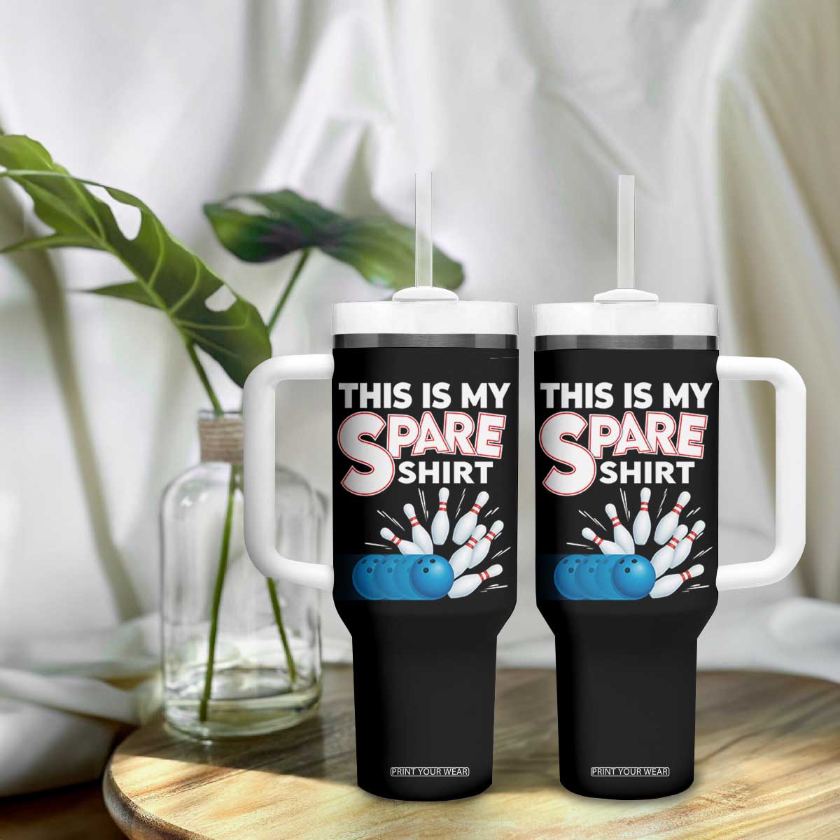 This Is My Spare Shirt Tumbler With Handle Bowling Pun Gift TS12 Print Your Wear