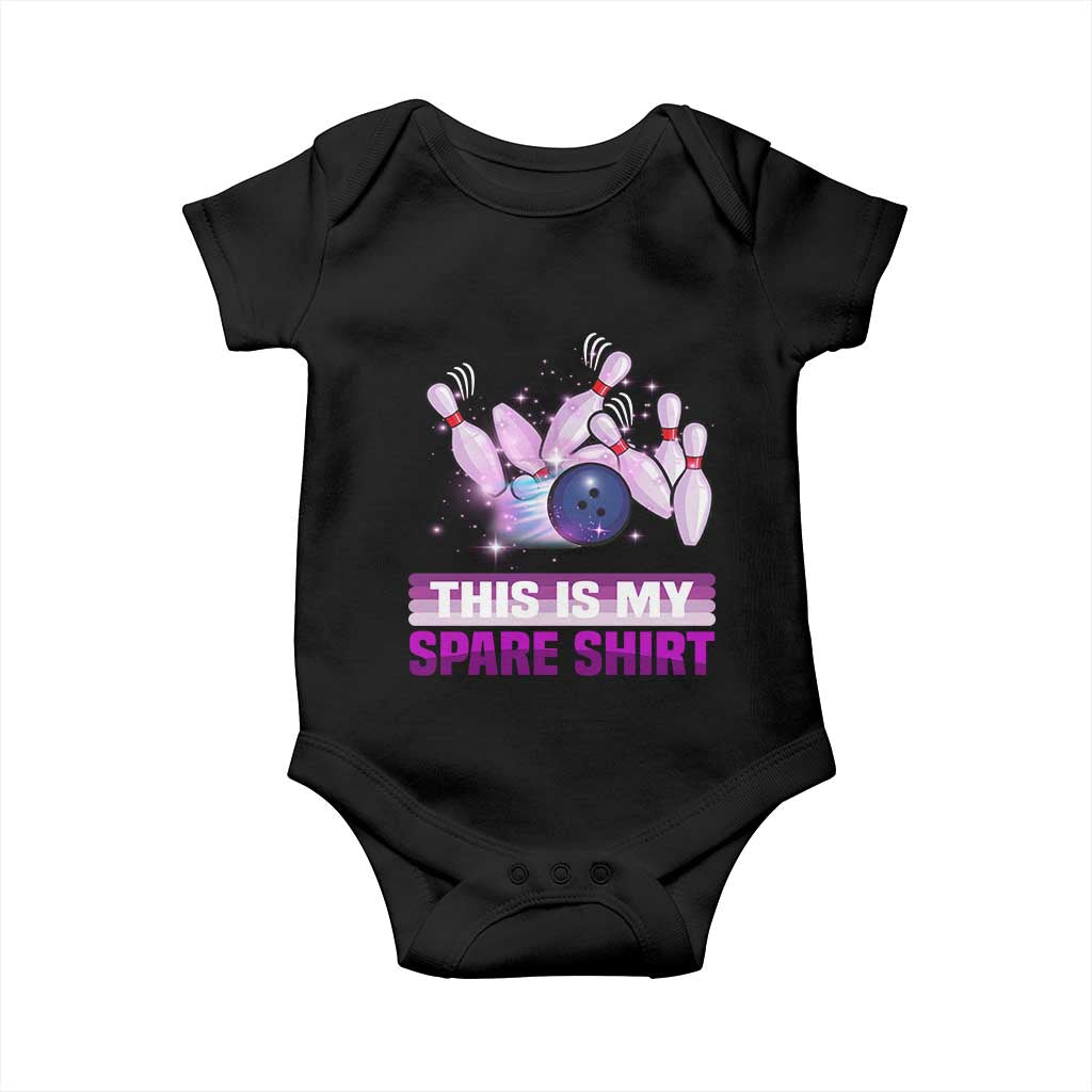 Funny Bowling Lover Baby Onesie This Is My Spare Shirt Quote TS12 Black Print Your Wear