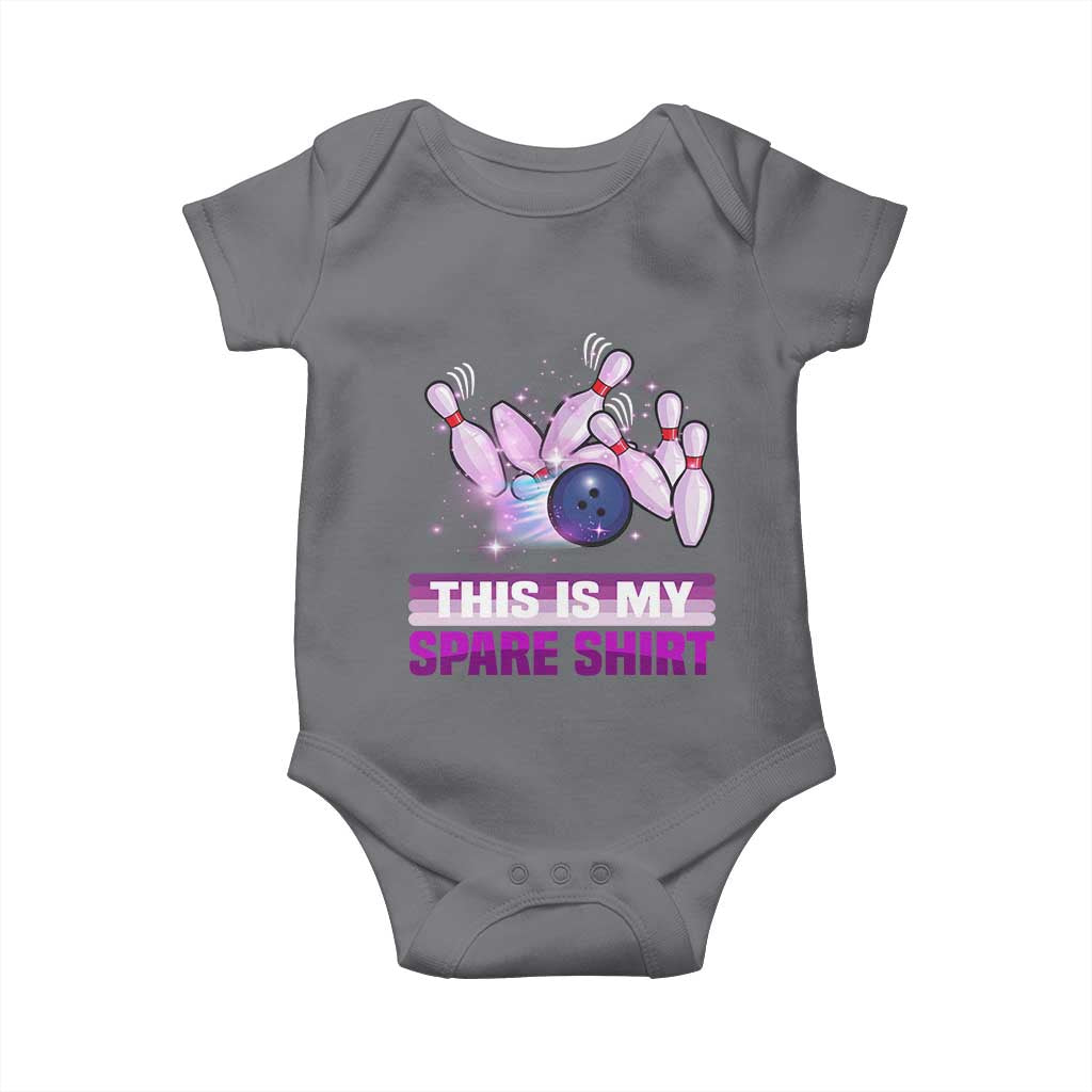 Funny Bowling Lover Baby Onesie This Is My Spare Shirt Quote TS12 Charcoal Print Your Wear