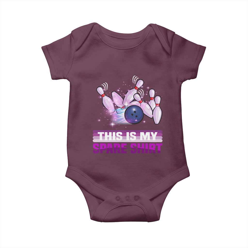 Funny Bowling Lover Baby Onesie This Is My Spare Shirt Quote TS12 Maroon Print Your Wear