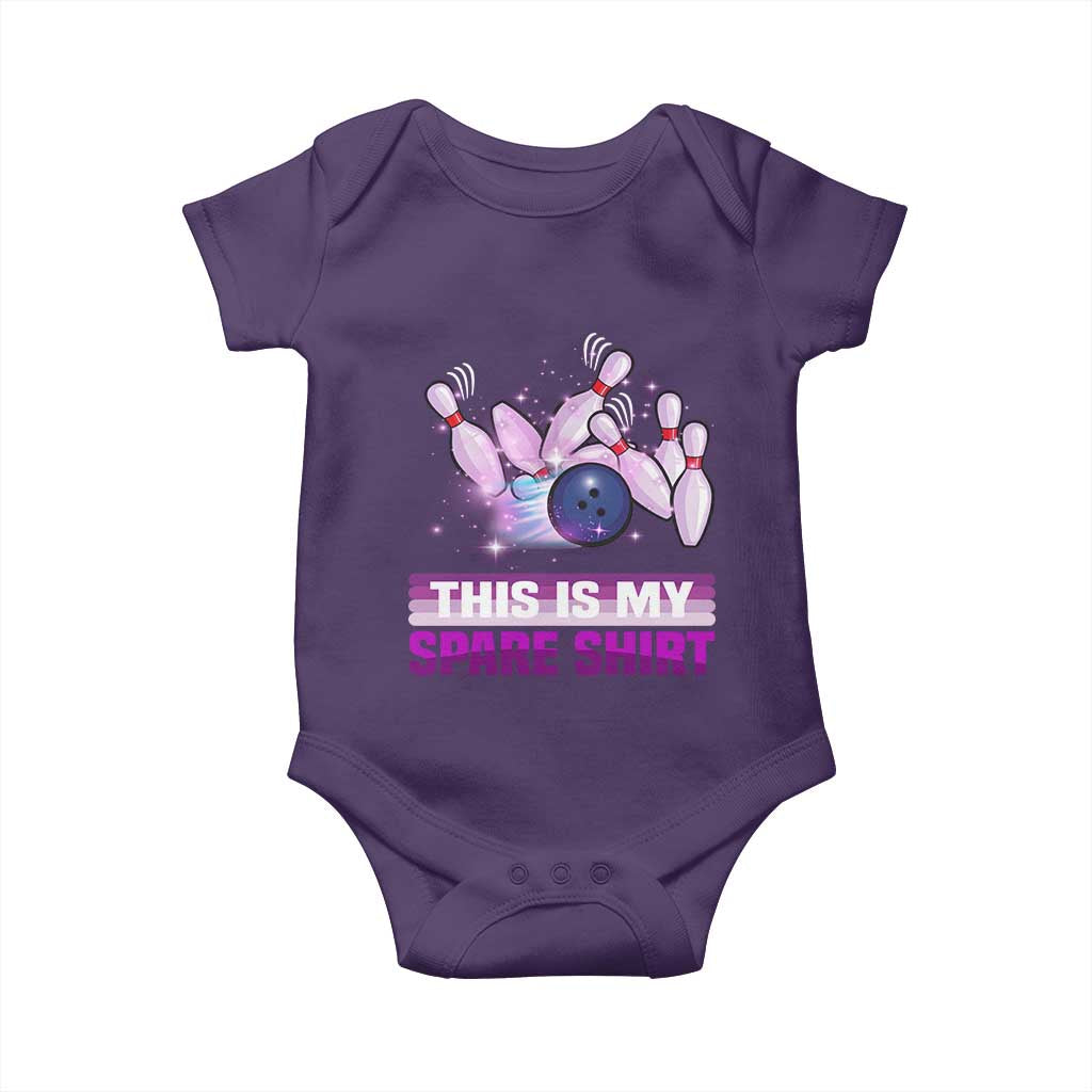 Funny Bowling Lover Baby Onesie This Is My Spare Shirt Quote TS12 Purple Print Your Wear