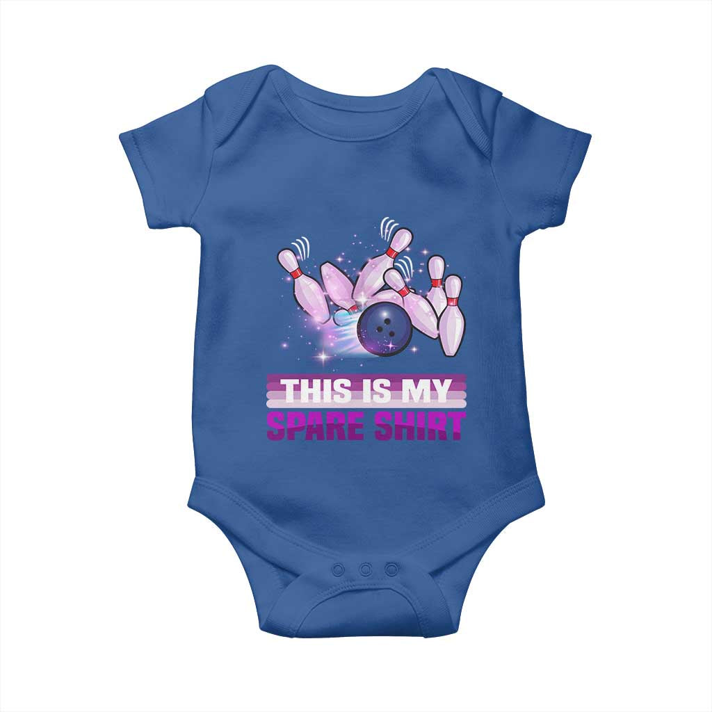 Funny Bowling Lover Baby Onesie This Is My Spare Shirt Quote TS12 Royal Blue Print Your Wear