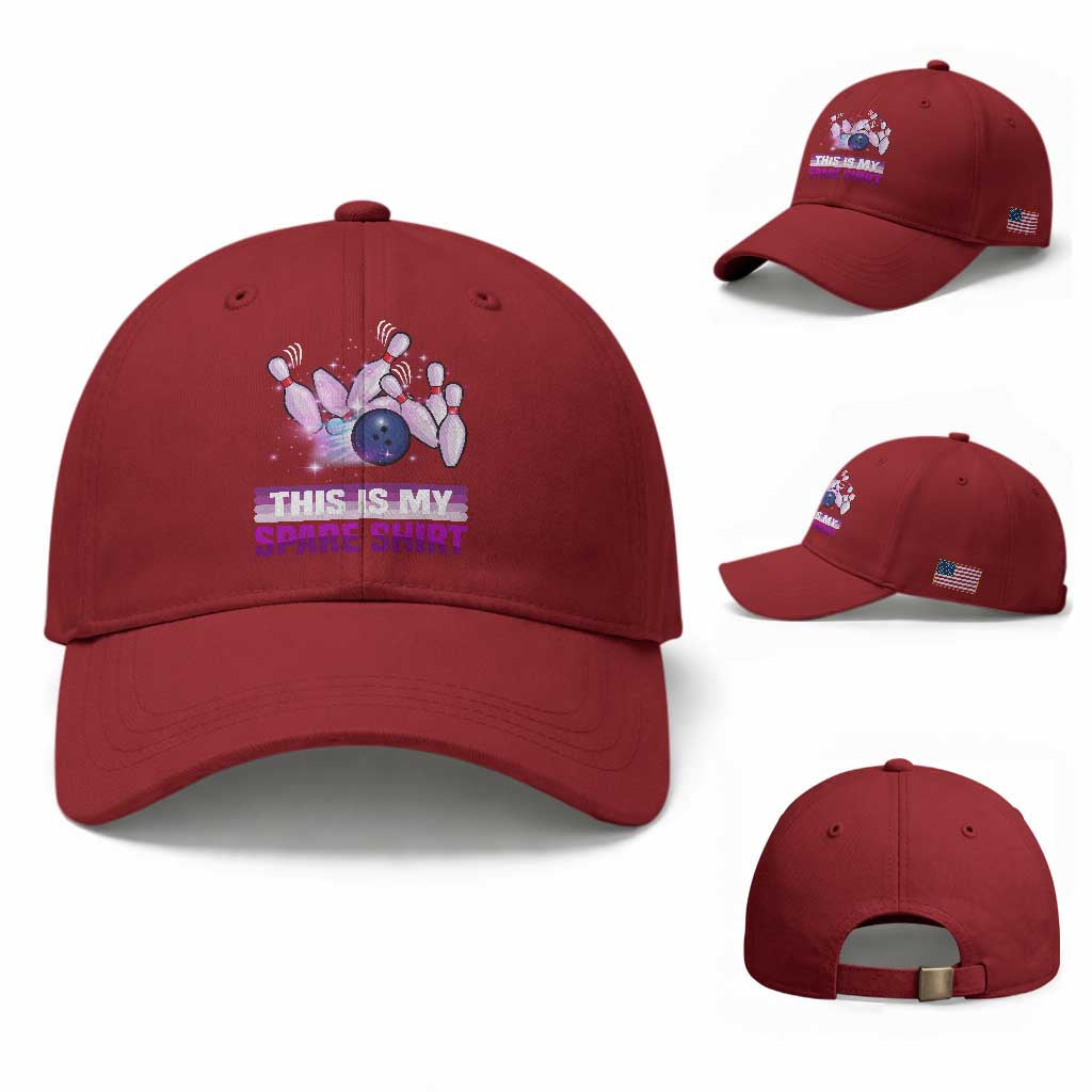 Funny Bowling Lover Baseball Cap This Is My Spare Shirt Quote TS12 Baseball Cap Universal Fit Cherry Red Print Your Wear