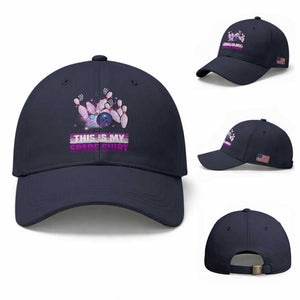 Funny Bowling Lover Baseball Cap This Is My Spare Shirt Quote TS12 Baseball Cap Universal Fit Navy Print Your Wear