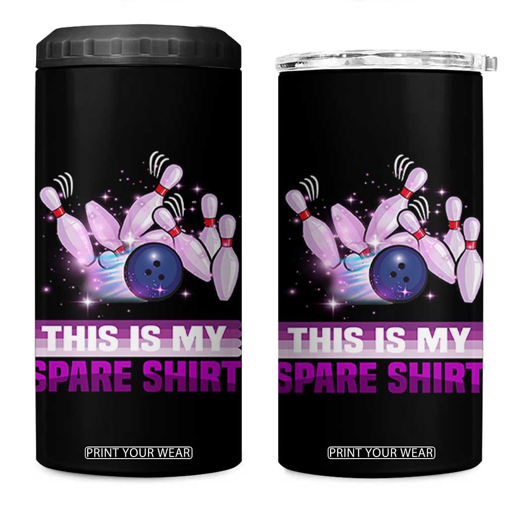 Funny Bowling Lover 4 in 1 Can Cooler Tumbler This Is My Spare Shirt Quote TS12 One Size: 16 oz Black Print Your Wear