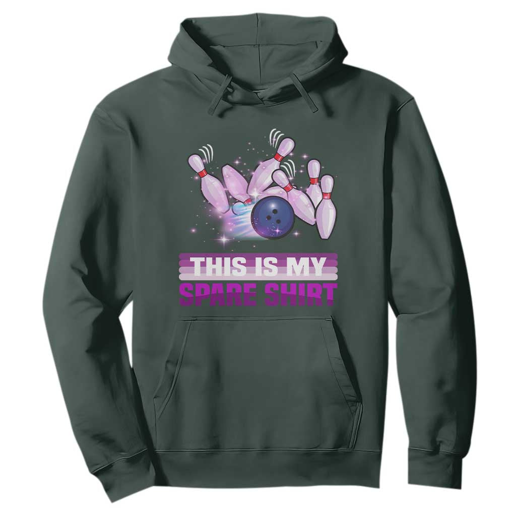 Funny Bowling Lover Hoodie This Is My Spare Shirt Quote TS12 Dark Forest Green Print Your Wear