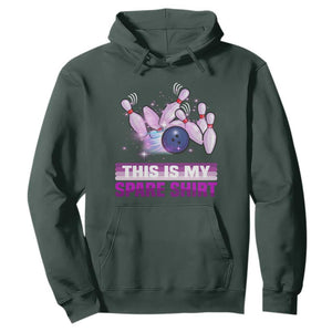 Funny Bowling Lover Hoodie This Is My Spare Shirt Quote TS12 Dark Forest Green Print Your Wear