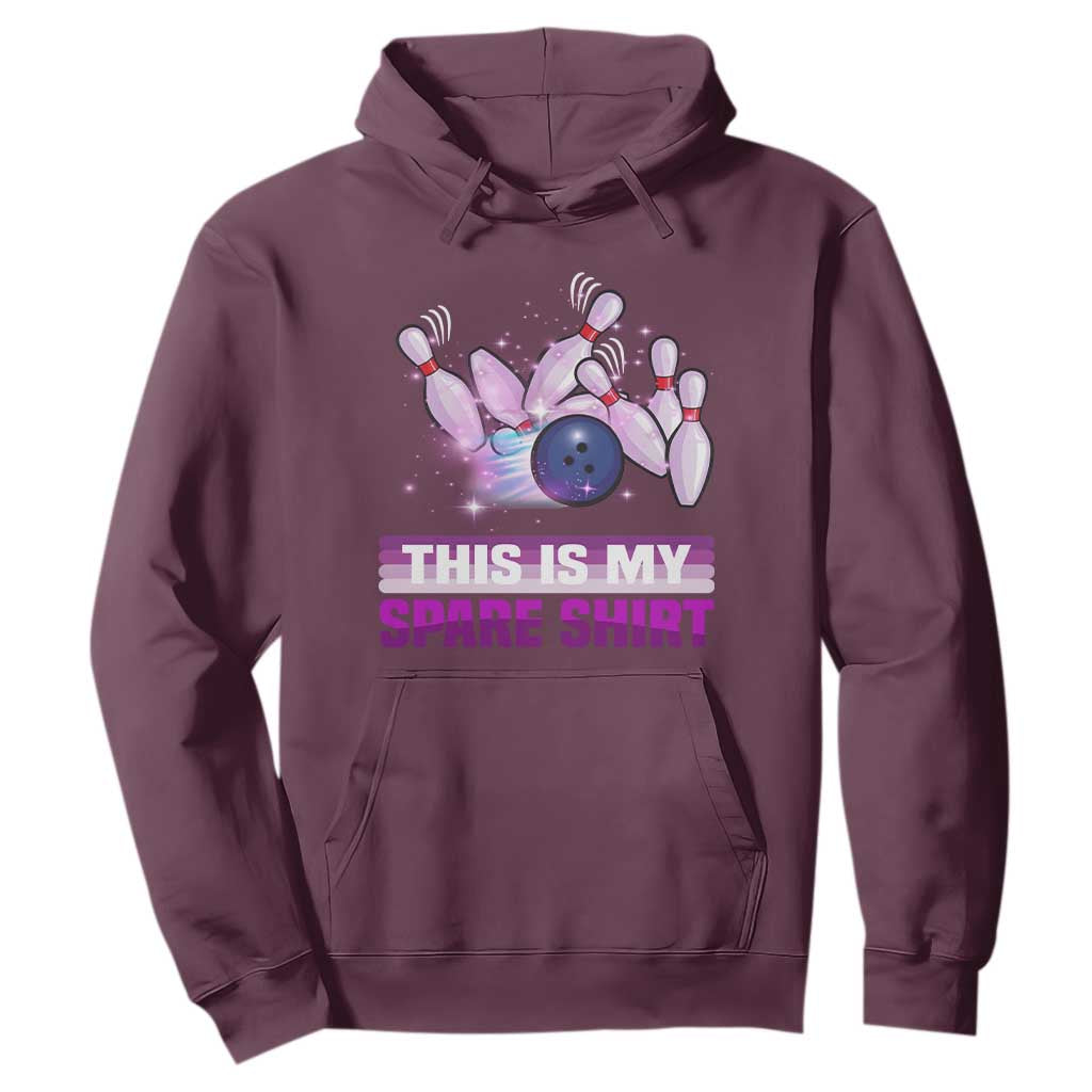 Funny Bowling Lover Hoodie This Is My Spare Shirt Quote TS12 Maroon Print Your Wear