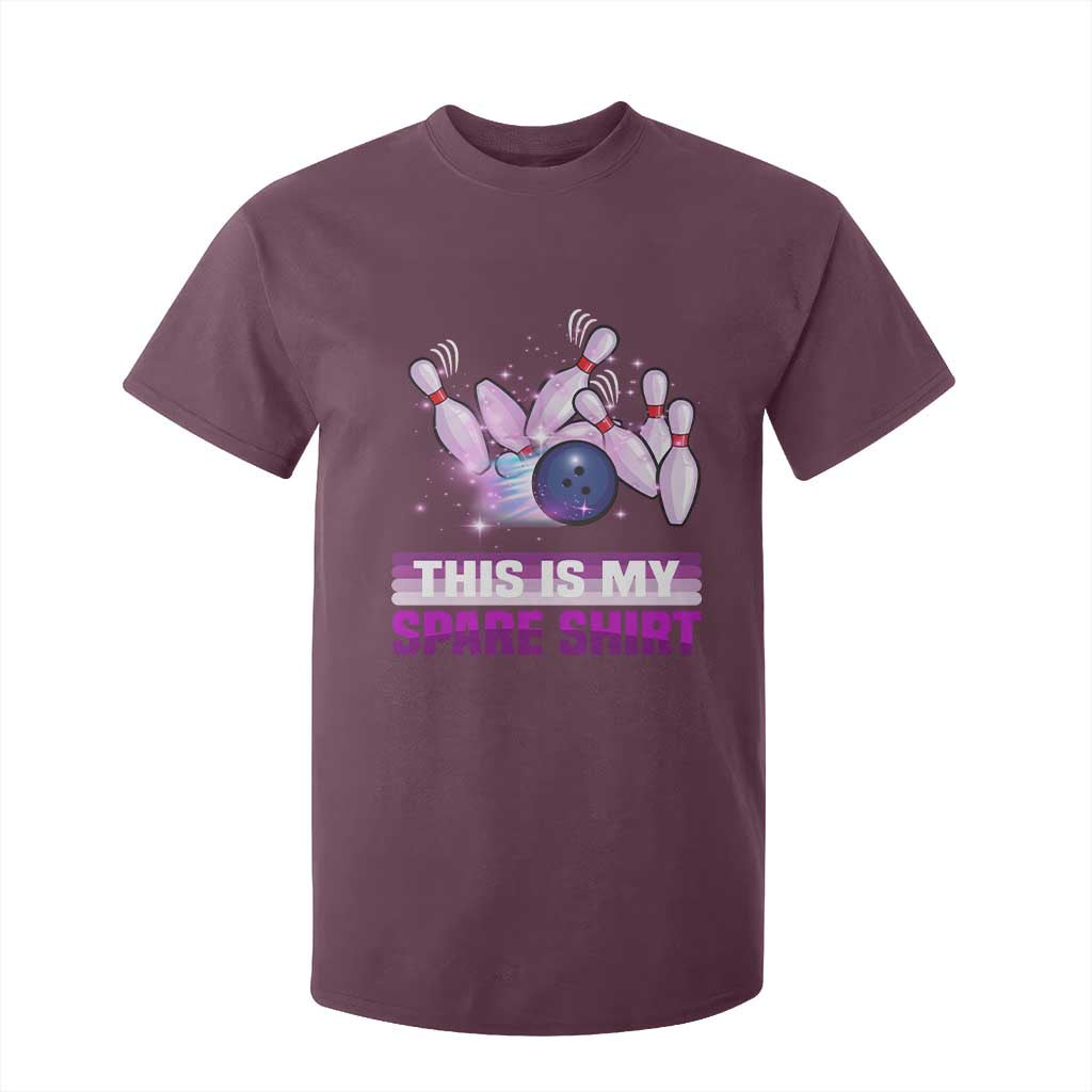 Funny Bowling Lover T Shirt For Kid This Is My Spare Shirt Quote TS12 Maroon Print Your Wear