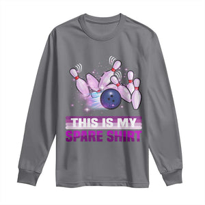 Funny Bowling Lover Long Sleeve Shirt This Is My Spare Shirt Quote TS12 Charcoal Print Your Wear