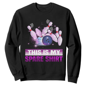 Funny Bowling Lover Sweatshirt This Is My Spare Shirt Quote TS12 Black Print Your Wear