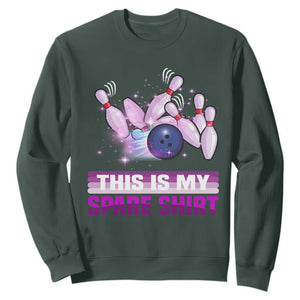 Funny Bowling Lover Sweatshirt This Is My Spare Shirt Quote TS12 Dark Forest Green Print Your Wear