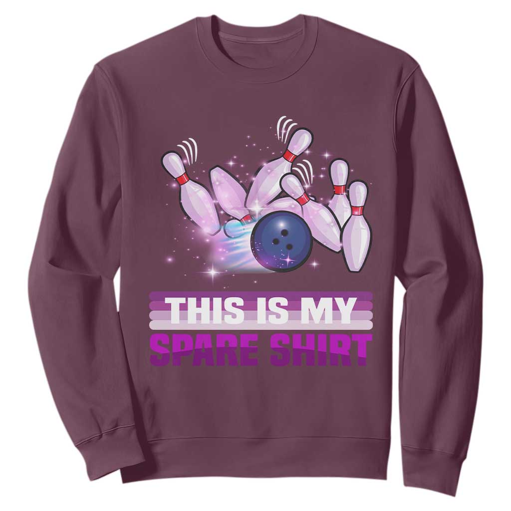 Funny Bowling Lover Sweatshirt This Is My Spare Shirt Quote TS12 Maroon Print Your Wear