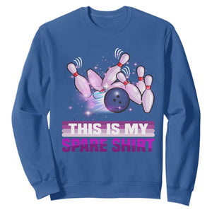 Funny Bowling Lover Sweatshirt This Is My Spare Shirt Quote TS12 Royal Blue Print Your Wear