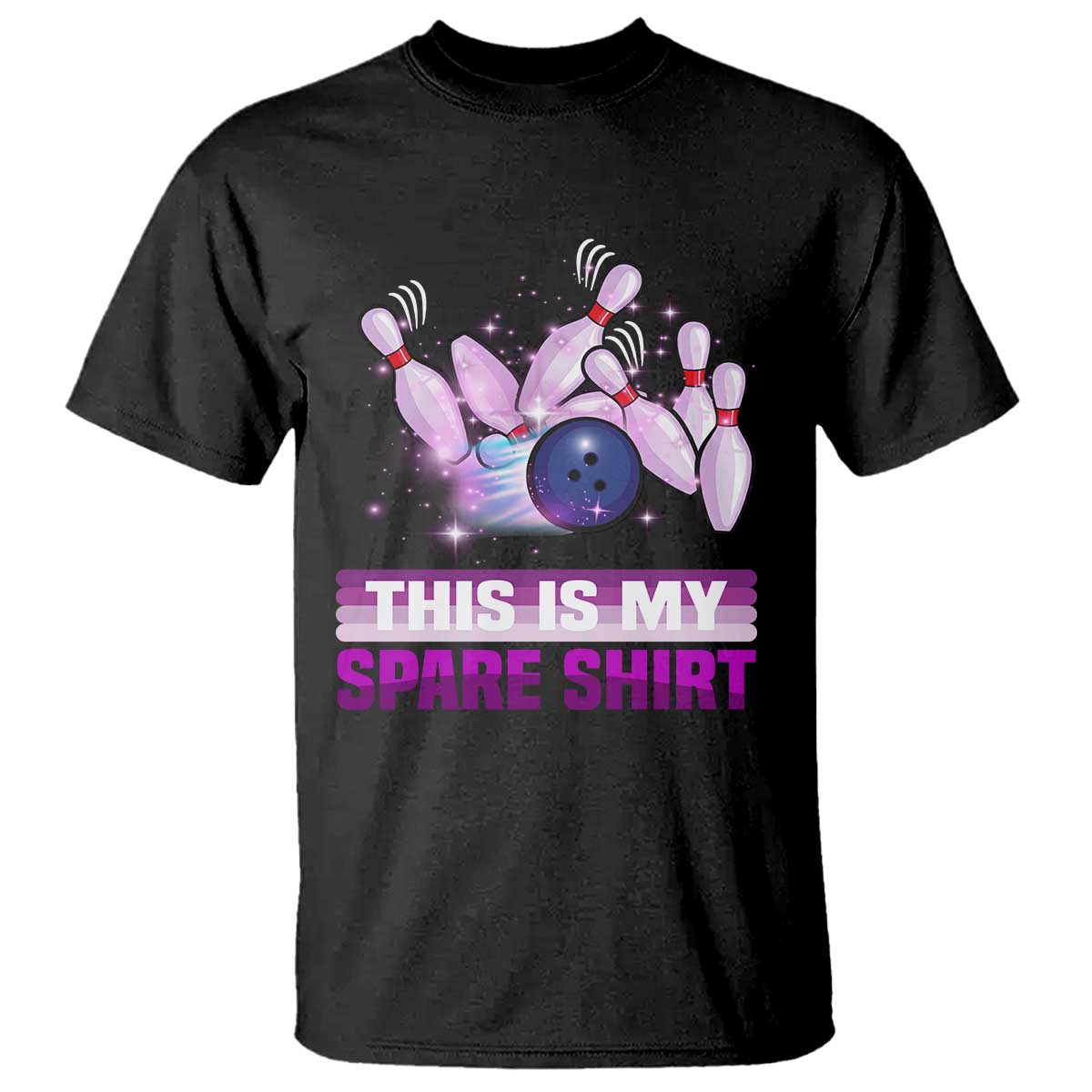 Funny Bowling Lover T Shirt This Is My Spare Shirt Quote TS12 Black Print Your Wear