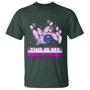 Funny Bowling Lover T Shirt This Is My Spare Shirt Quote TS12 Dark Forest Green Print Your Wear