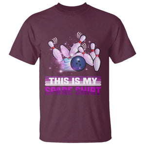Funny Bowling Lover T Shirt This Is My Spare Shirt Quote TS12 Maroon Print Your Wear
