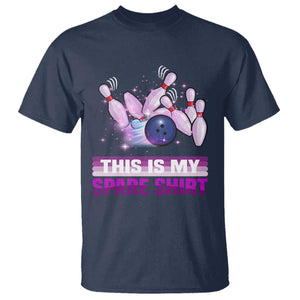 Funny Bowling Lover T Shirt This Is My Spare Shirt Quote TS12 Navy Print Your Wear