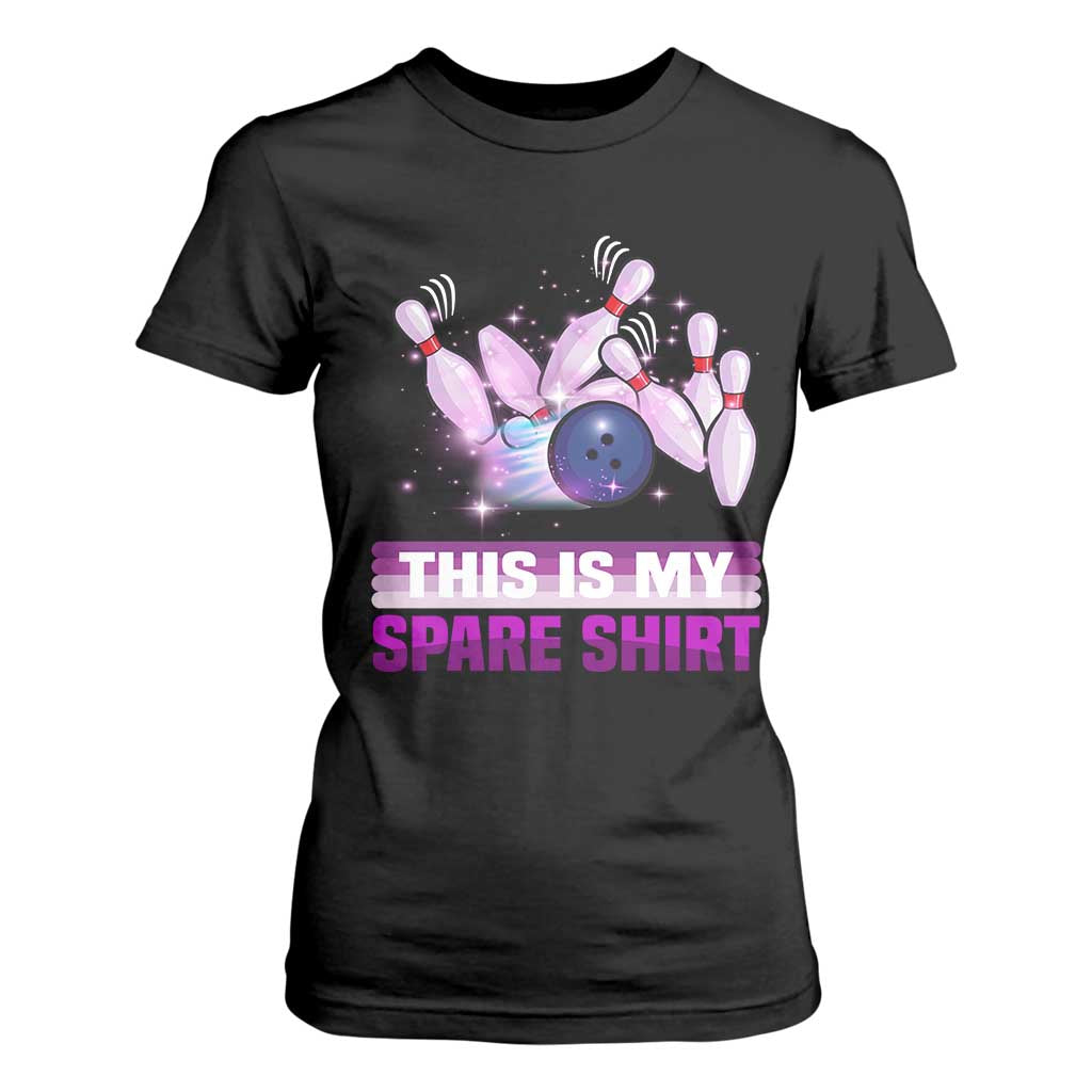 Funny Bowling Lover T Shirt For Women This Is My Spare Shirt Quote TS12 Black Print Your Wear