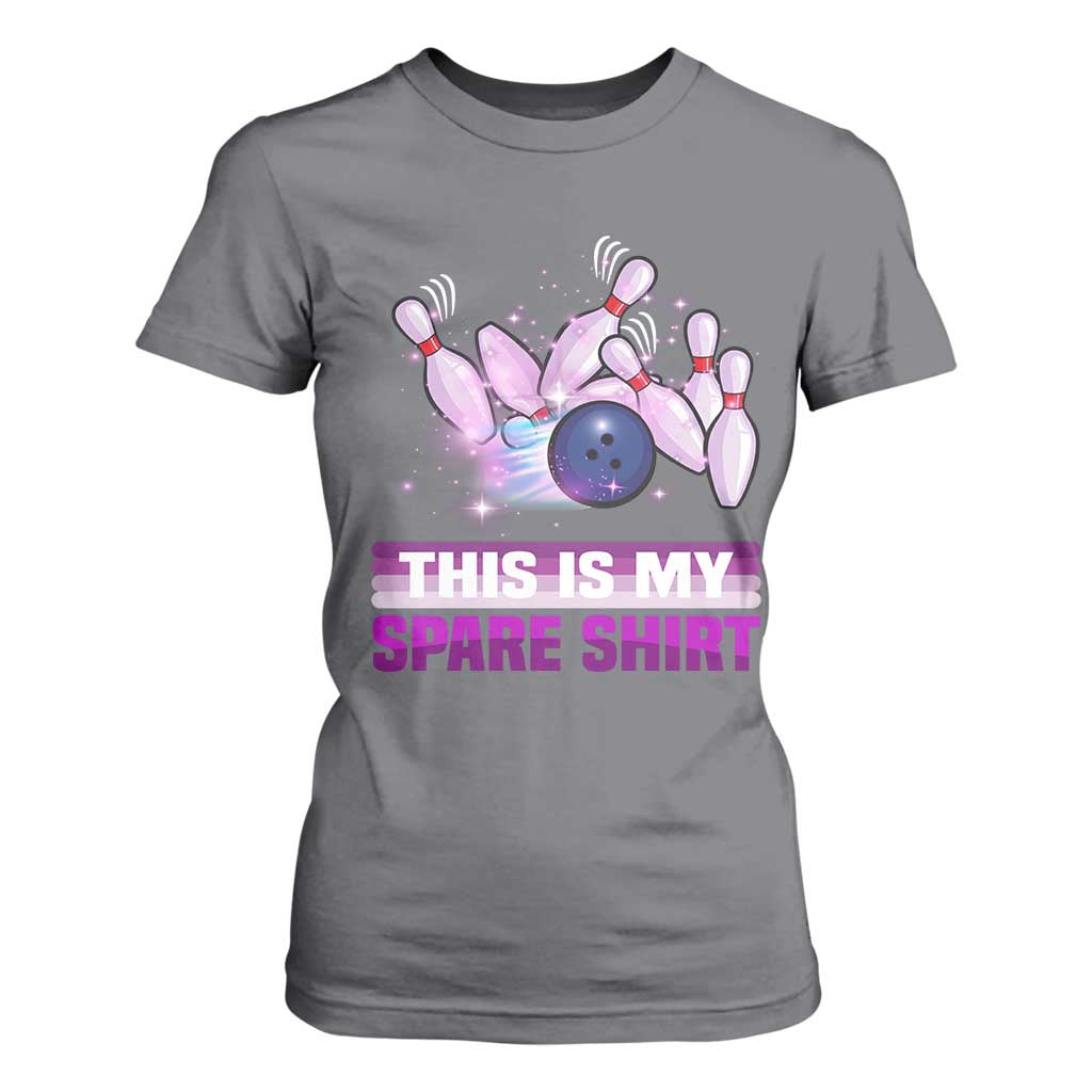 Funny Bowling Lover T Shirt For Women This Is My Spare Shirt Quote TS12 Charcoal Print Your Wear