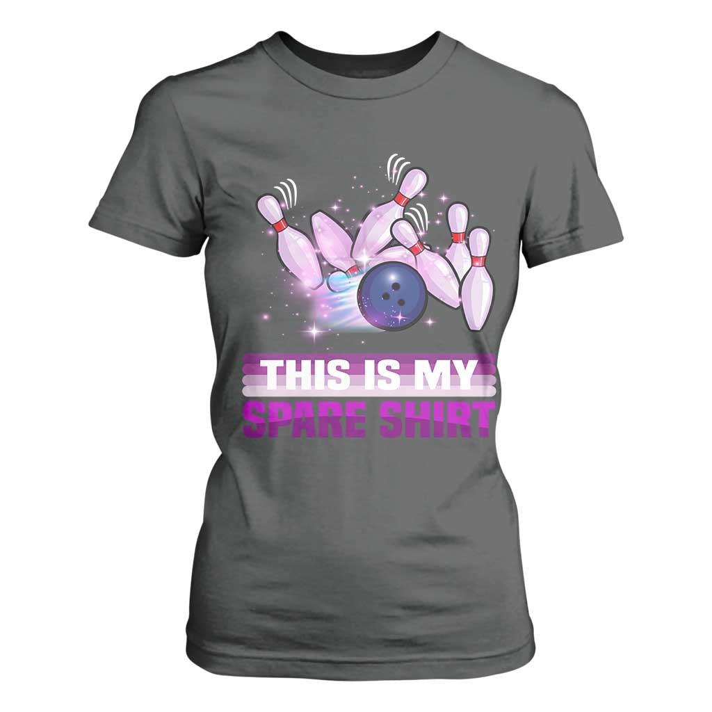Funny Bowling Lover T Shirt For Women This Is My Spare Shirt Quote TS12 Dark Heather Print Your Wear