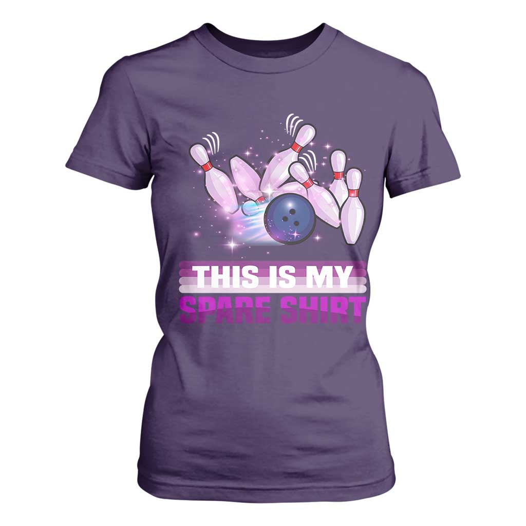 Funny Bowling Lover T Shirt For Women This Is My Spare Shirt Quote TS12 Purple Print Your Wear