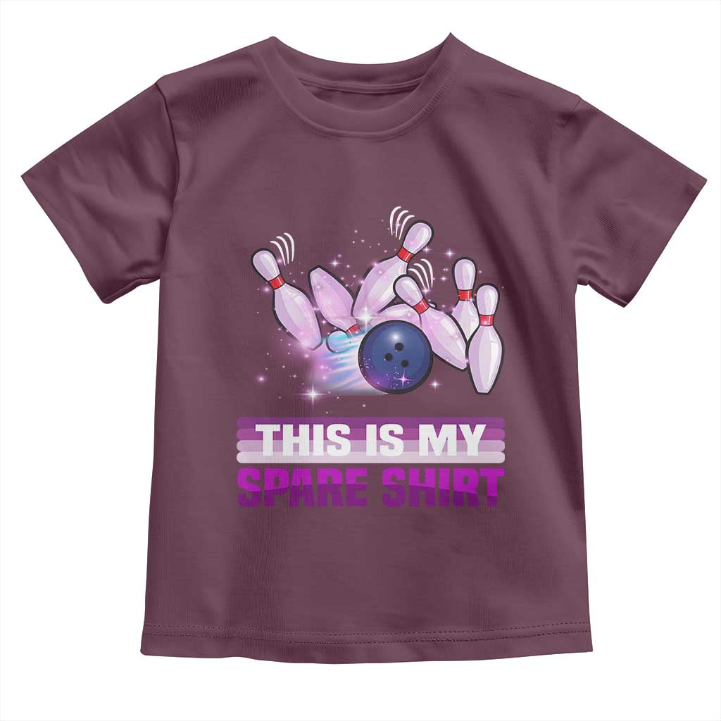 Funny Bowling Lover Toddler T Shirt This Is My Spare Shirt Quote TS12 Maroon Print Your Wear
