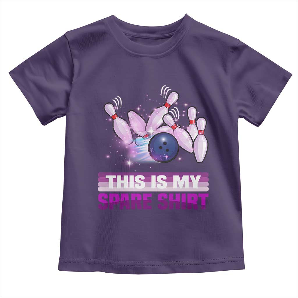 Funny Bowling Lover Toddler T Shirt This Is My Spare Shirt Quote TS12 Purple Print Your Wear