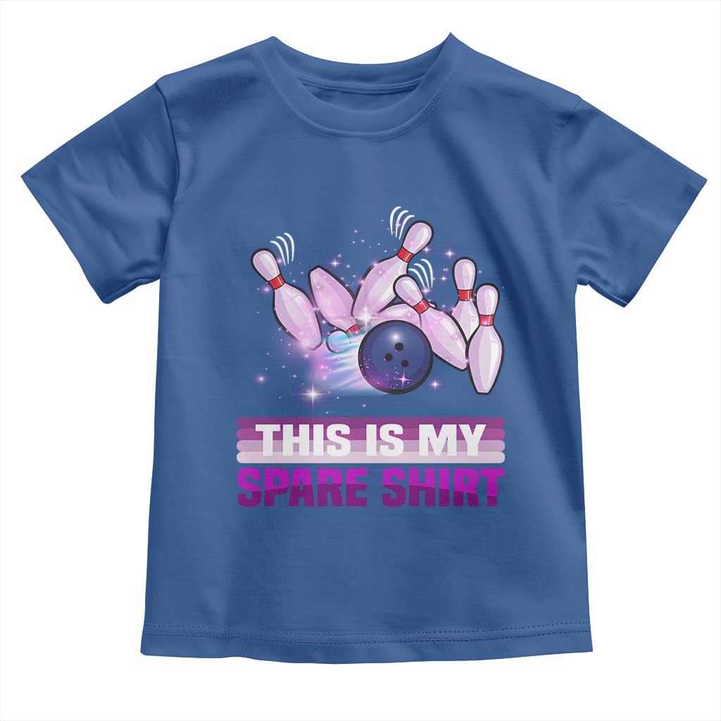 Funny Bowling Lover Toddler T Shirt This Is My Spare Shirt Quote TS12 Royal Blue Print Your Wear