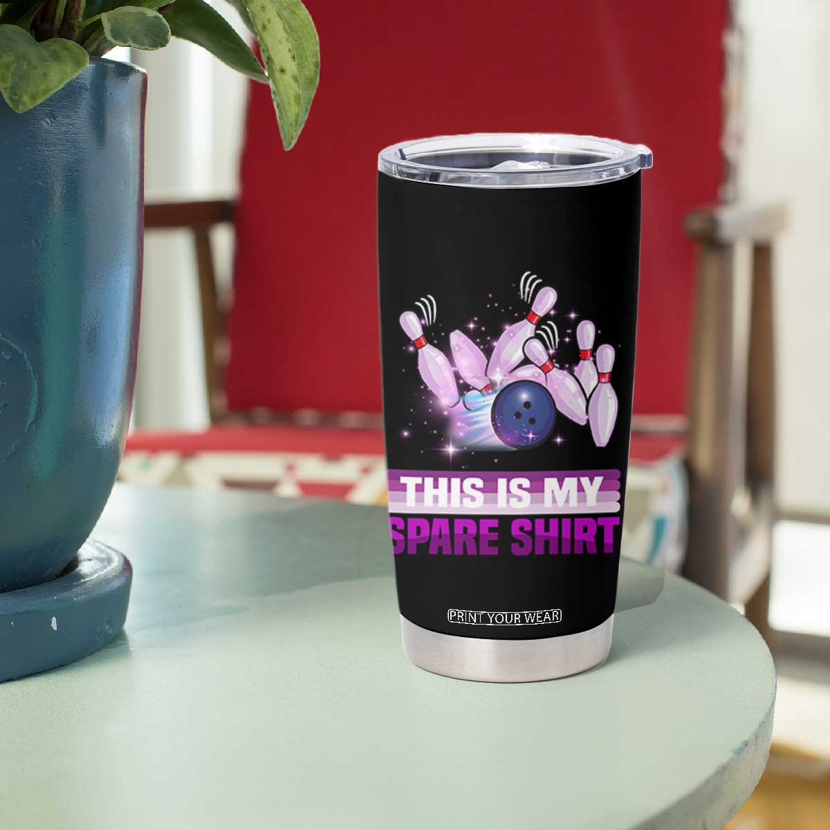 Funny Bowling Lover Tumbler Cup This Is My Spare Shirt Quote TS12 Print Your Wear