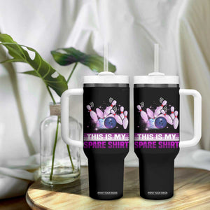 Funny Bowling Lover Tumbler With Handle This Is My Spare Shirt Quote TS12 Print Your Wear