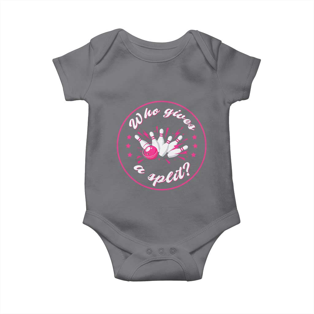 Funny Bowling Quote Baby Onesie Who Gives A Split For Women TS12 Charcoal Print Your Wear