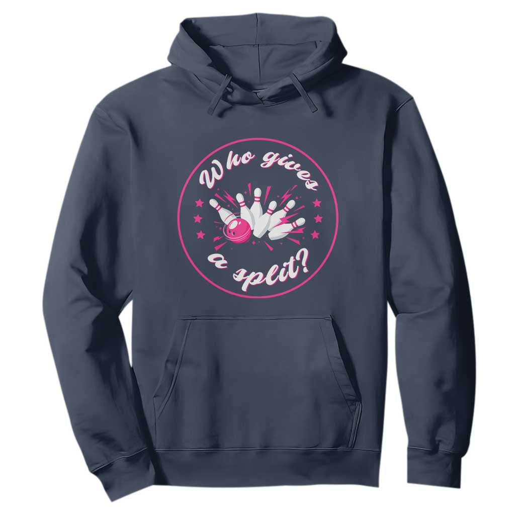 Funny Bowling Quote Hoodie Who Gives A Split For Women TS12 Navy Print Your Wear