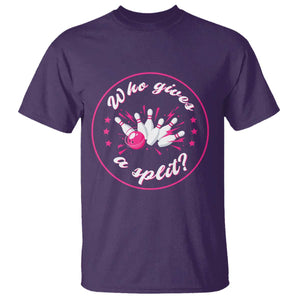 Funny Bowling Quote T Shirt Who Gives A Split For Women TS12 Purple Print Your Wear