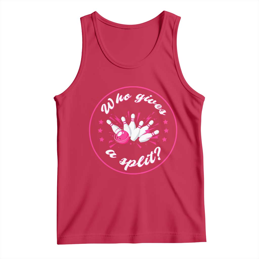 Funny Bowling Quote Tank Top Who Gives A Split For Women TS12 Red Print Your Wear