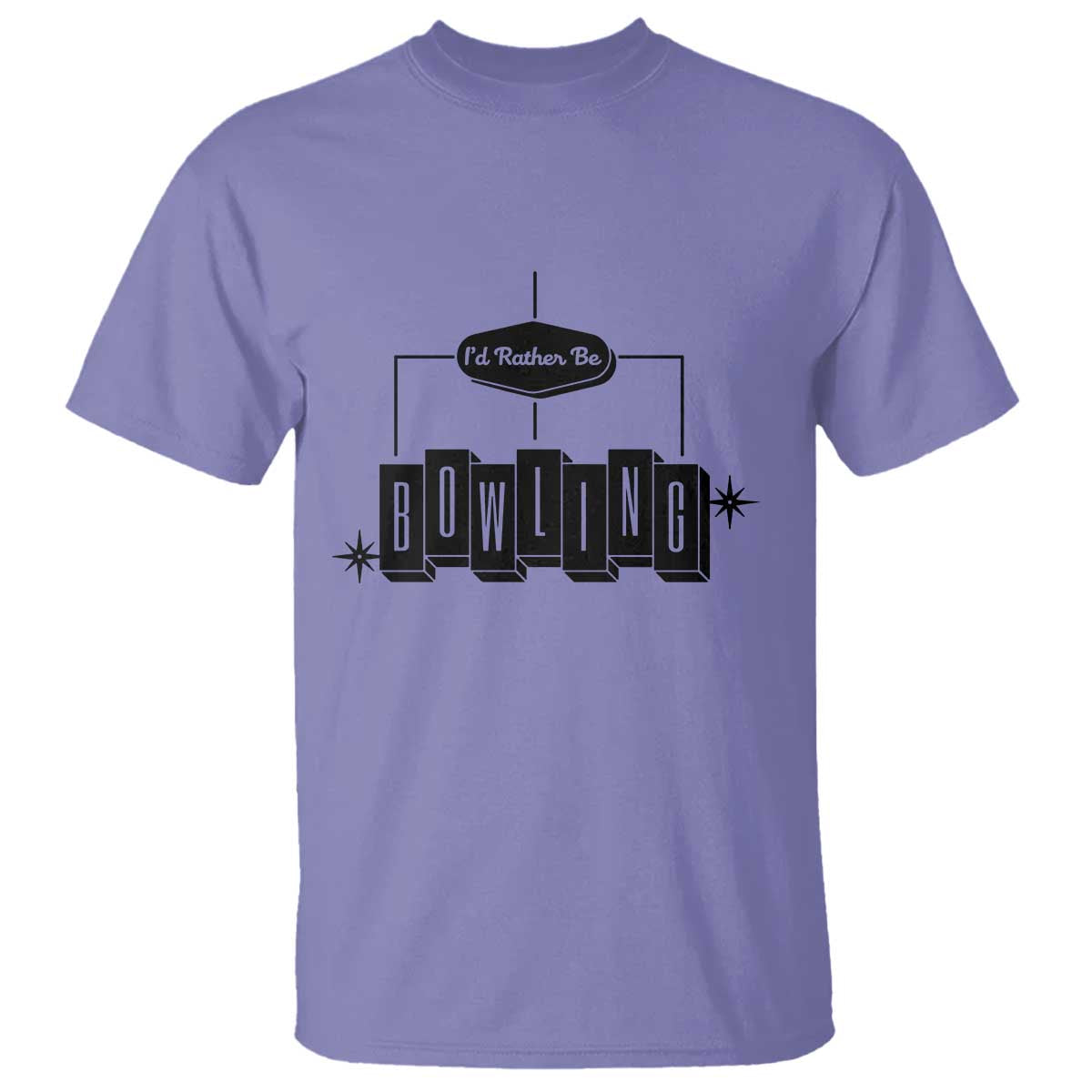 Id Rather Be Bowling T Shirt Funny Bowler Gift TS12 Violet Print Your Wear