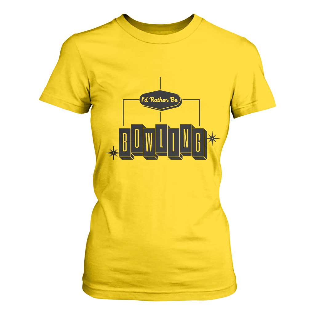Id Rather Be Bowling T Shirt For Women Funny Bowler Gift TS12 Daisy Print Your Wear