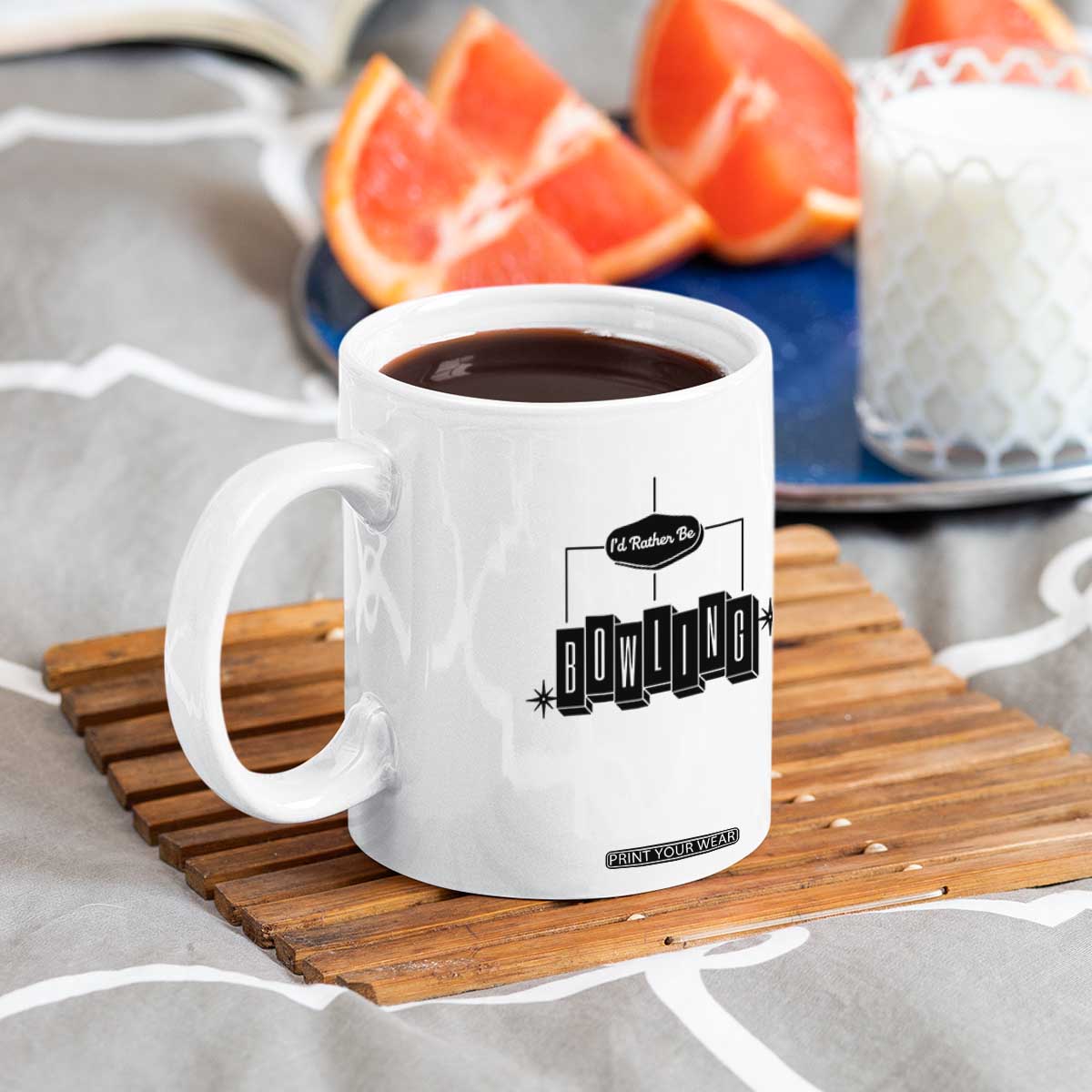 Id Rather Be Bowling Coffee Mug Funny Bowler Gift TS12 Print Your Wear