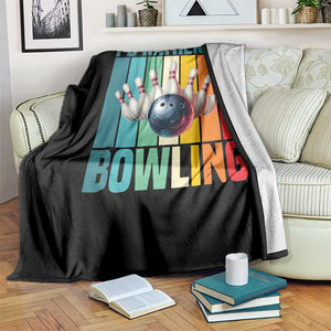 Funny Bowling Quote Throw Blanket Id Rather Be Bowling Gift - Print Your Wear