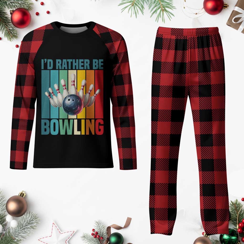 Funny Bowling Quote Plaid Pajama Set Id Rather Be Bowling Gift TS12 Buffalo Plaid Print Your Wear