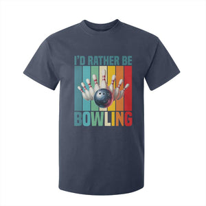 Funny Bowling Quote T Shirt For Kid Id Rather Be Bowling Gift TS12 Navy Print Your Wear