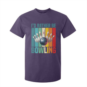 Funny Bowling Quote T Shirt For Kid Id Rather Be Bowling Gift TS12 Purple Print Your Wear