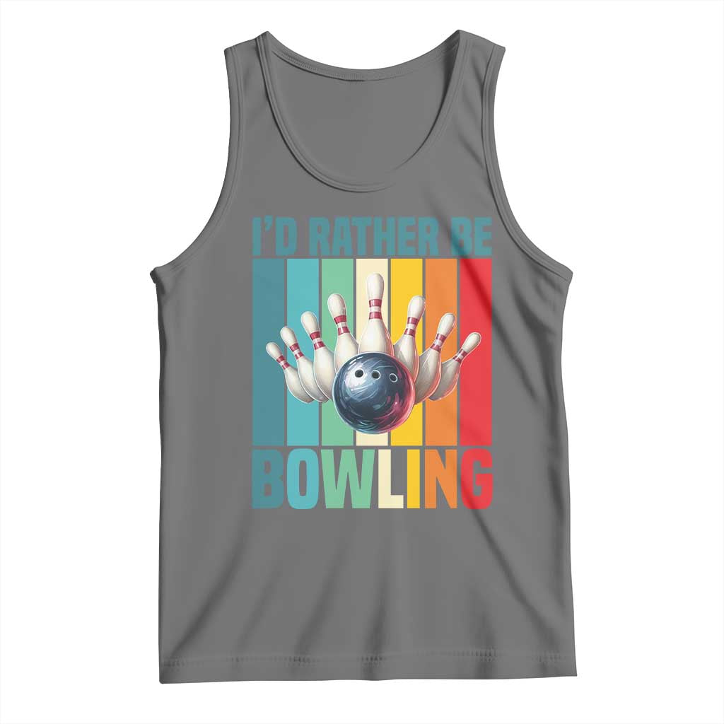 Funny Bowling Quote Tank Top Id Rather Be Bowling Gift TS12 Black Heather Print Your Wear