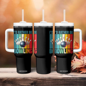 Funny Bowling Quote Tumbler With Handle Id Rather Be Bowling Gift TS12 Print Your Wear