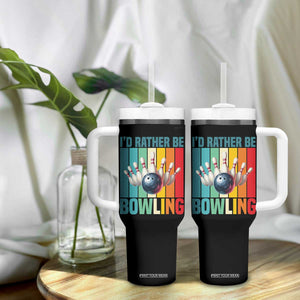 Funny Bowling Quote Tumbler With Handle Id Rather Be Bowling Gift TS12 Print Your Wear