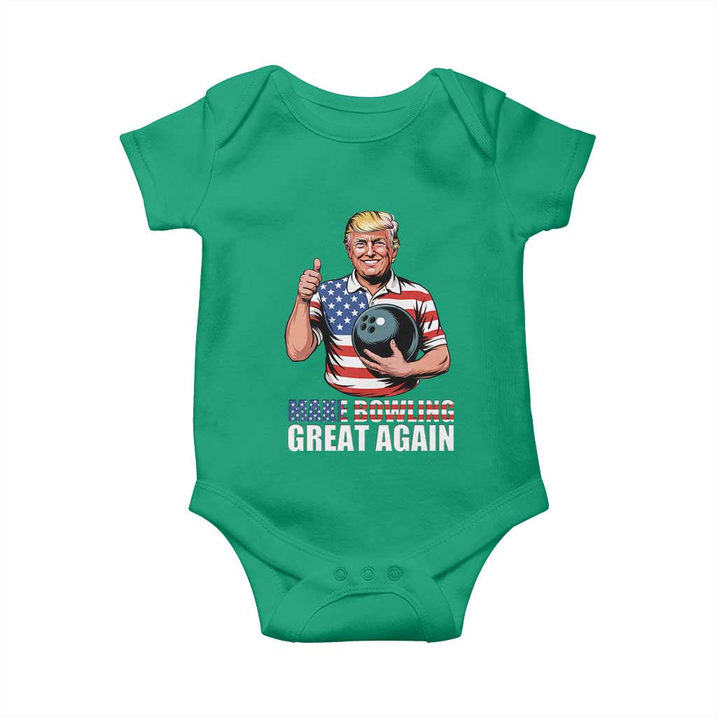 Make Bowling Great Again Baby Onesie Funny Trump Bowling Gift TS12 Irish Green Print Your Wear