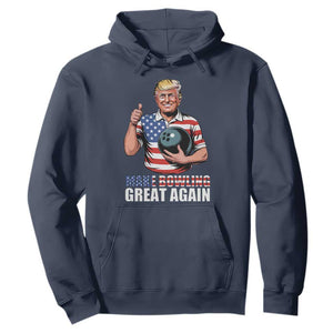 Make Bowling Great Again Hoodie Funny Trump Bowling Gift TS12 Navy Print Your Wear